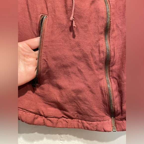 LUCKY BRAND Rust Red Zip-Up Top Large - Picture 8 of 9
